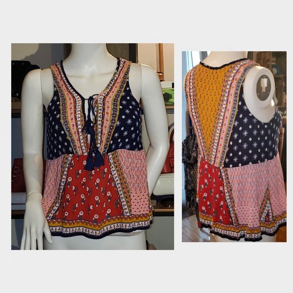 Anthropologie Tops - Anthropologie / Patrons of Peace floral patchwork boho top